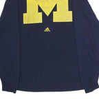 ADIDAS Mens Navy Blue Yellow Graphic Modern T-Shirt Long Sleeve Crew Neck M