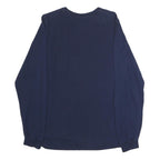 ADIDAS Mens Navy Blue Yellow Graphic Modern T-Shirt Long Sleeve Crew Neck M