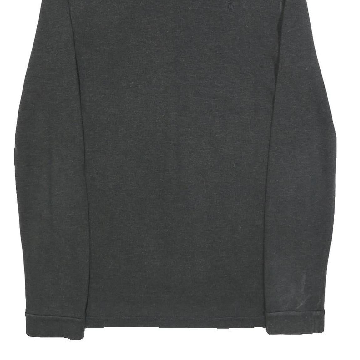 POLO RALPH LAUREN Mens Black Long Sleeve Plain Polo Shirt S Cotton Blend