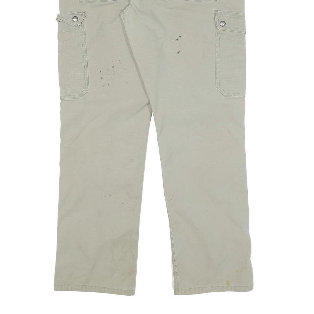 CARHARTT Mens Cotton Blend Beige Relaxed Straight Trousers W34 L32 Workwear