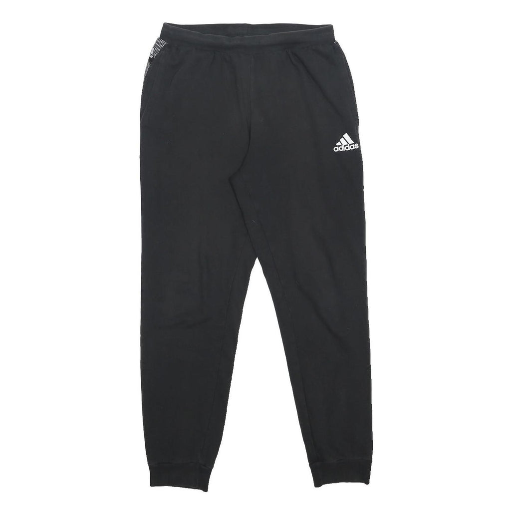 ADIDAS Womens Joggers Black & White Cotton Blend Regular Tapered M W28 L27 Logo