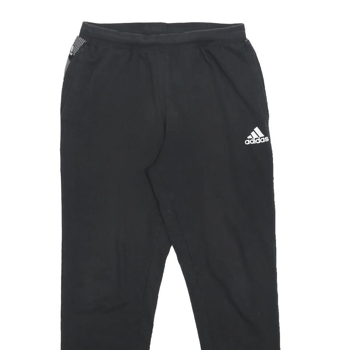 ADIDAS Womens Joggers Black & White Cotton Blend Regular Tapered M W28 L27 Logo