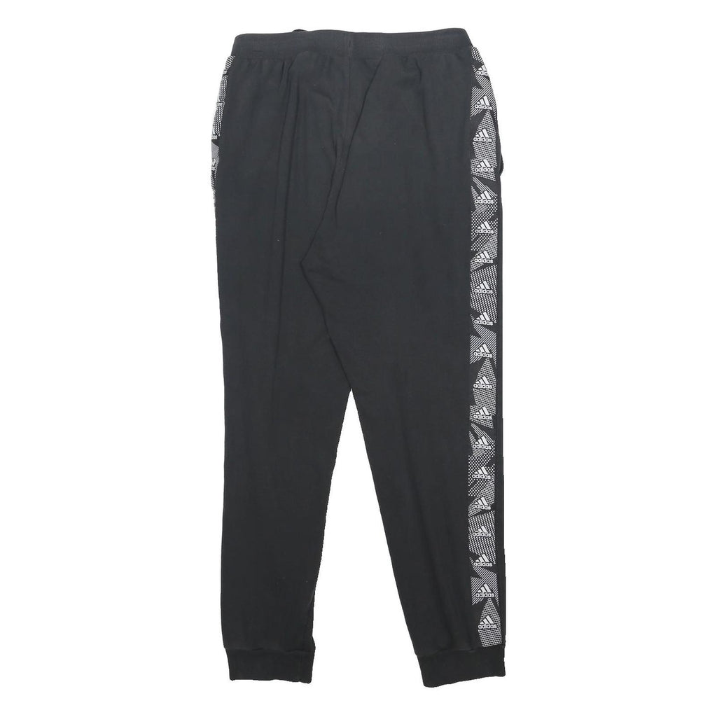 ADIDAS Womens Joggers Black & White Cotton Blend Regular Tapered M W28 L27 Logo