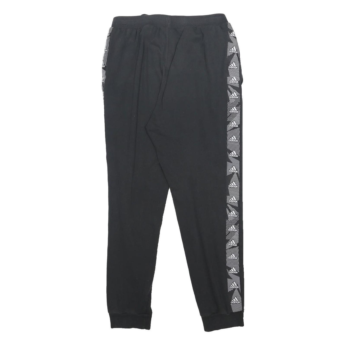 ADIDAS Womens Joggers Black & White Cotton Blend Regular Tapered M W28 L27 Logo