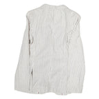 TOMMY HILFIGER Womens White & Grey Stripe Blazer Cotton Jacket M Tailored