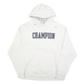 CHAMPION Mens White Hoodie 2XL Cotton Blend Pullover Printed Logo