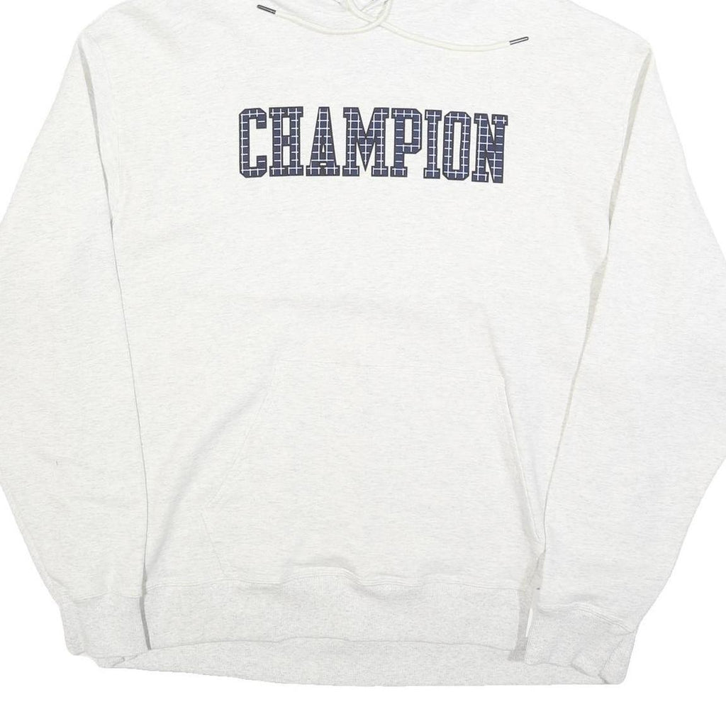 CHAMPION Mens White Hoodie 2XL Cotton Blend Pullover Printed Logo