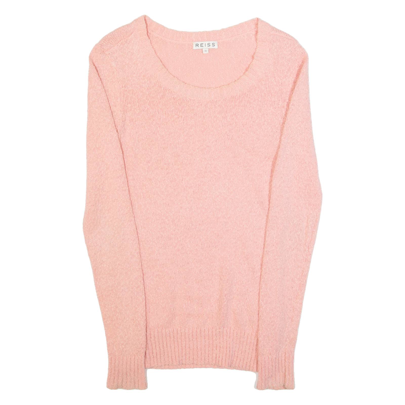 REISS Womens Jumper Pink Tight Knit XS