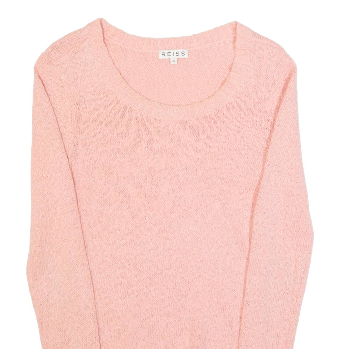 REISS Womens Jumper Pink Tight Knit XS