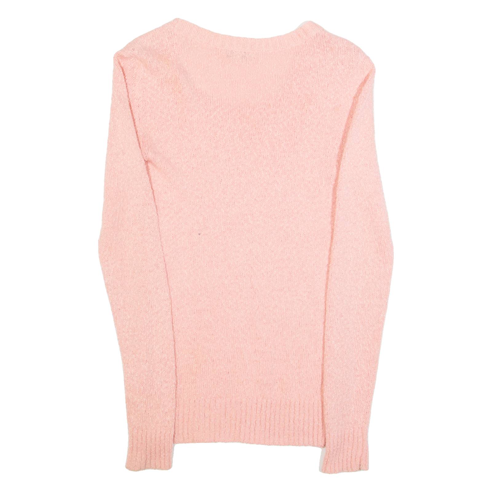 REISS Womens Jumper Pink Tight Knit XS