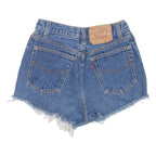 LEVI'S Distressed Womens Denim Shorts Blue Classic XXS W24