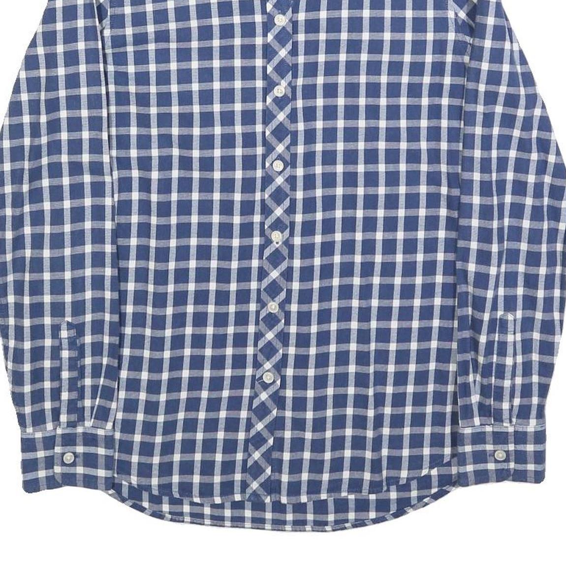 BANANA REPUBLIC Womens Blue & White Check Shirt S Tailored Fit Cotton Blend