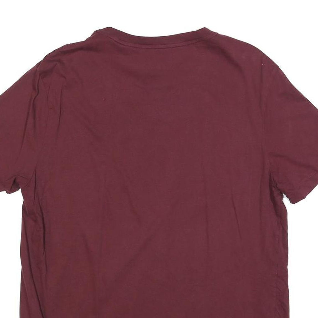 CALVIN KLEIN Mens Maroon Cotton Blend T-Shirt L Short Sleeve Crew Neck Classic