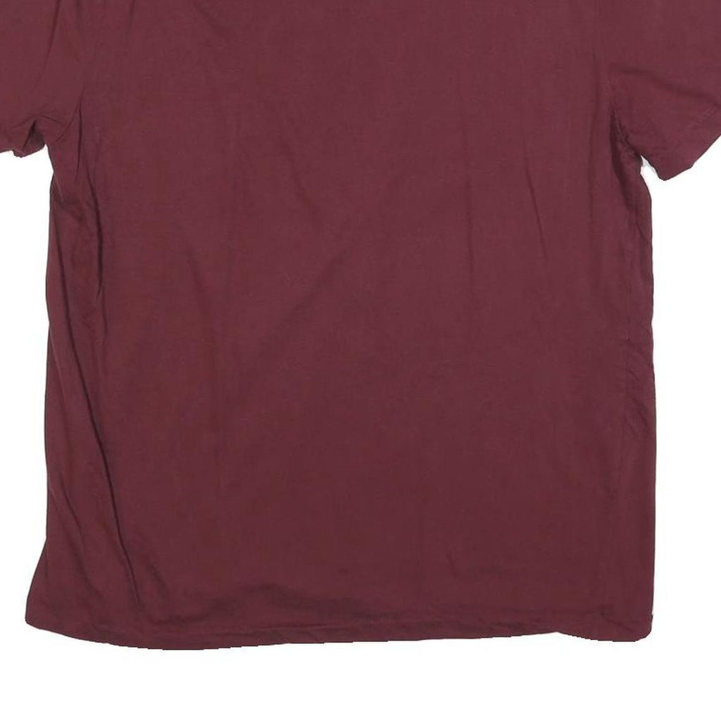 CALVIN KLEIN Mens Maroon Cotton Blend T-Shirt L Short Sleeve Crew Neck Classic