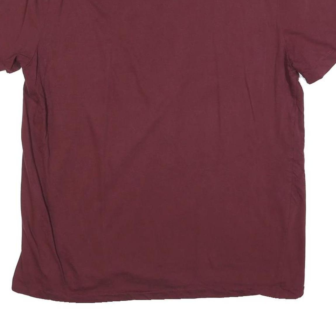CALVIN KLEIN Mens Maroon Cotton Blend T-Shirt L Short Sleeve Crew Neck Classic