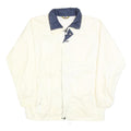K-WAY Mens White & Navy Casual Jacket M Polyester Blend Plain Zip Fastening