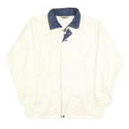 K-WAY Mens White & Navy Casual Jacket M Polyester Blend Plain Zip Fastening