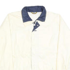 K-WAY Mens White & Navy Casual Jacket M Polyester Blend Plain Zip Fastening