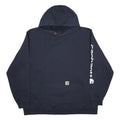 CARHARTT Mens Navy Blue Logo Print Hoodie 2XL Cotton Blend Casual
