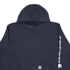 CARHARTT Mens Navy Blue Logo Print Hoodie 2XL Cotton Blend Casual
