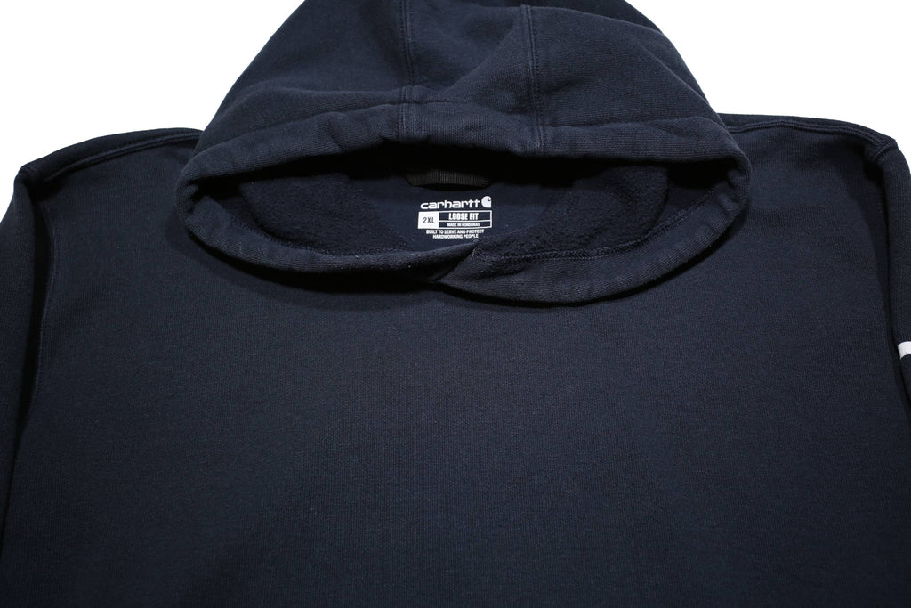 CARHARTT Mens Navy Blue Logo Print Hoodie 2XL Cotton Blend Casual