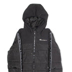 CHAMPION Mens Puffer Jacket Black Hooded S