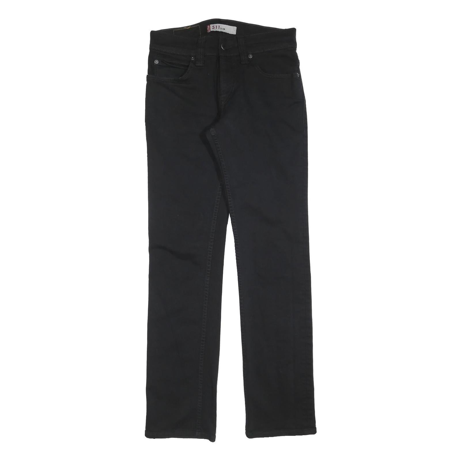 LEVI'S 511 Slim Mens Jeans Black Slim Skinny Denim Medium W30 L32 Zip