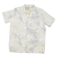 PARADICE BEACH CLUB Mens Beige & Grey Tropical Print Shirt M Lightweight Summer