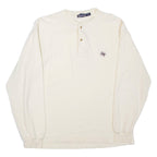 NAUTICA Mens T-Shirt Beige Long Sleeve Button Neck L