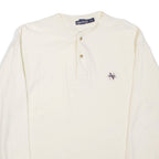 NAUTICA Mens T-Shirt Beige Long Sleeve Button Neck L