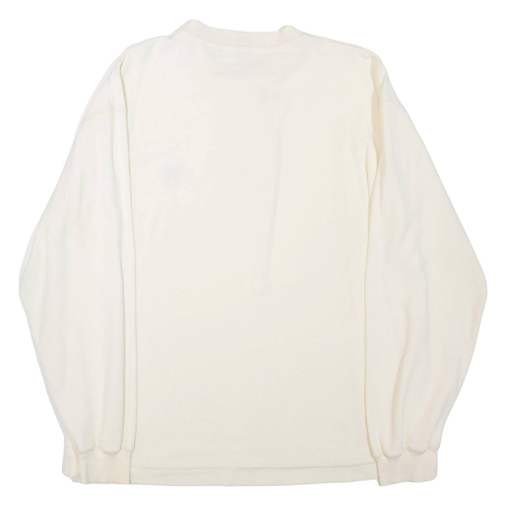 NAUTICA Mens T-Shirt Beige Long Sleeve Button Neck L
