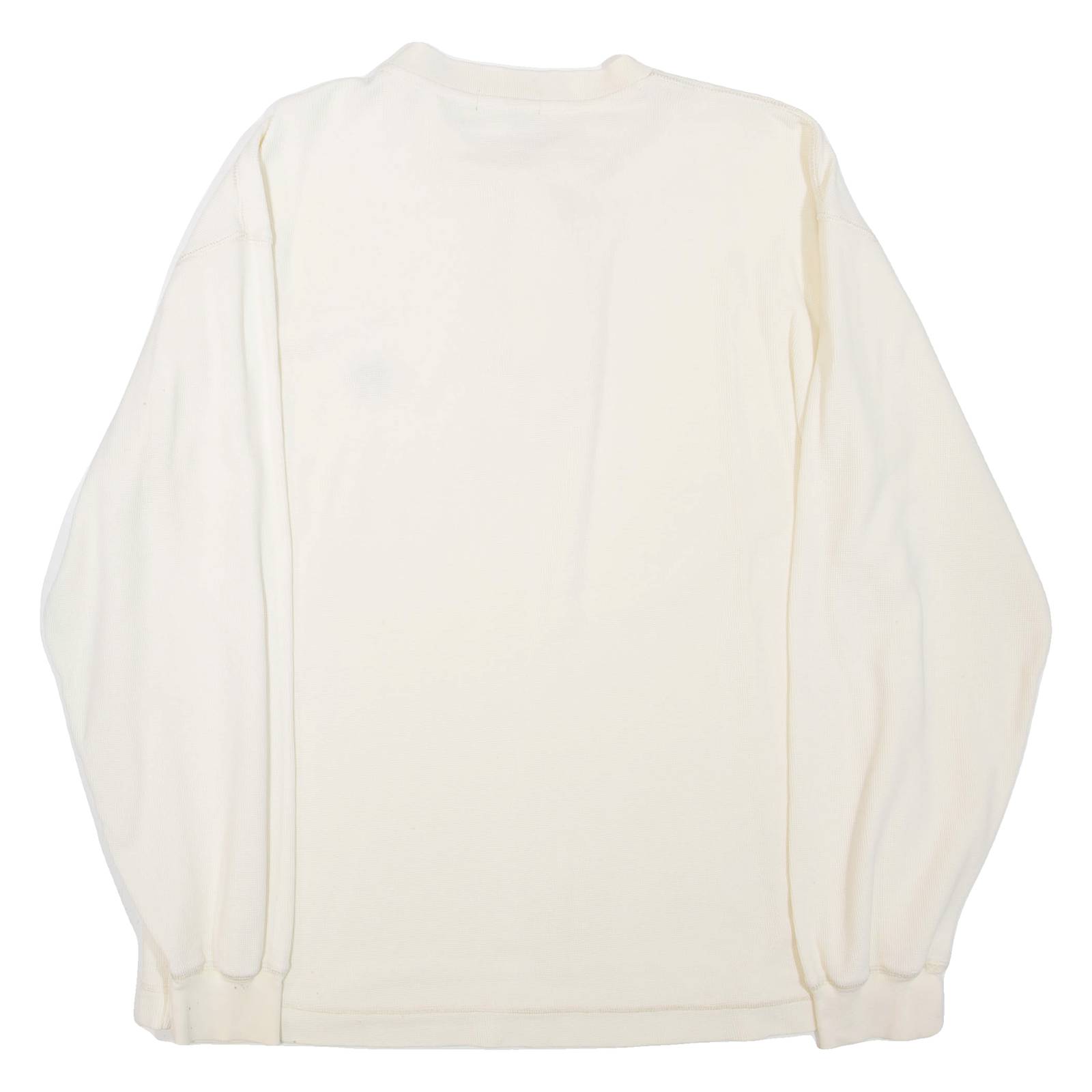 NAUTICA Mens T-Shirt Beige Long Sleeve Button Neck L