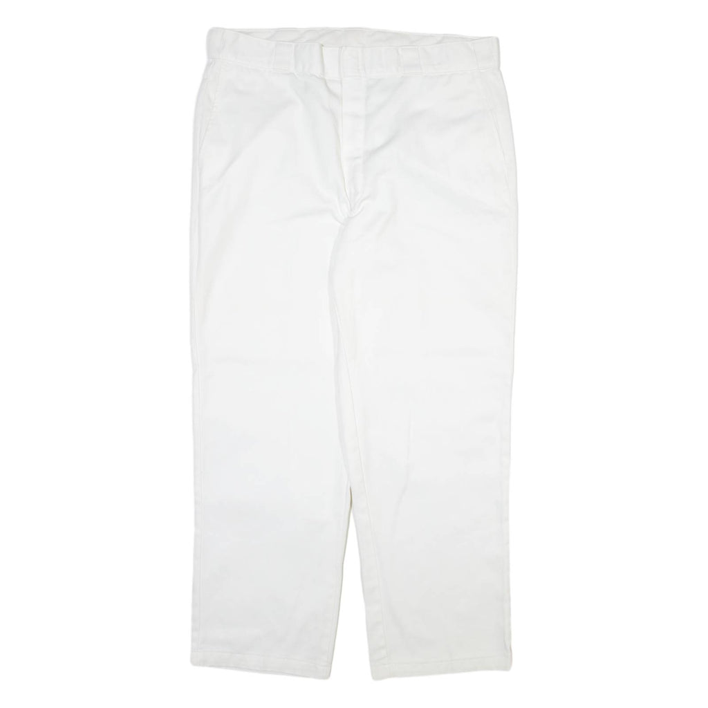 DICKIES Mens Trousers White Regular Straight W38 L30