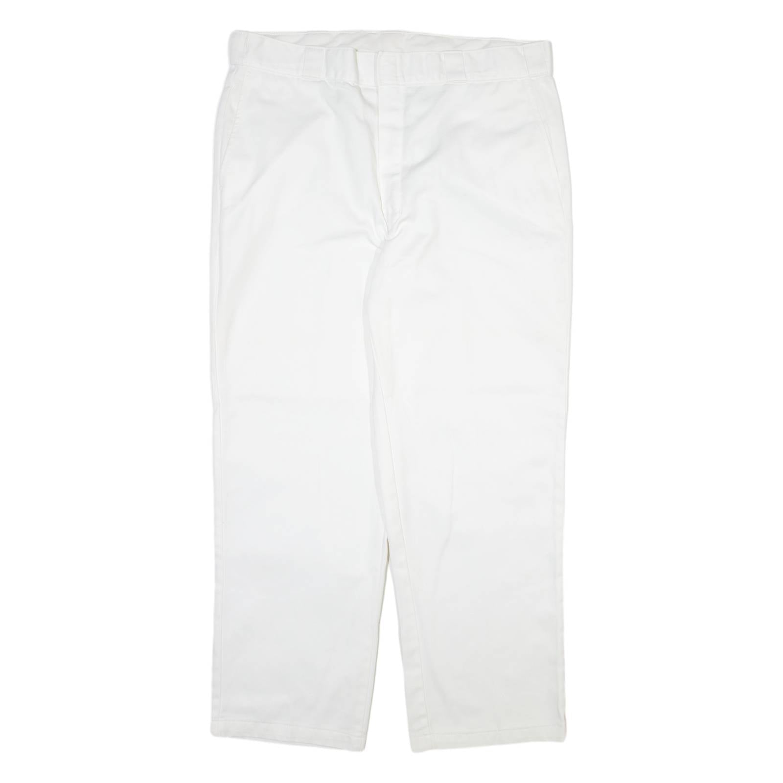 DICKIES Mens Trousers White Regular Straight W38 L30