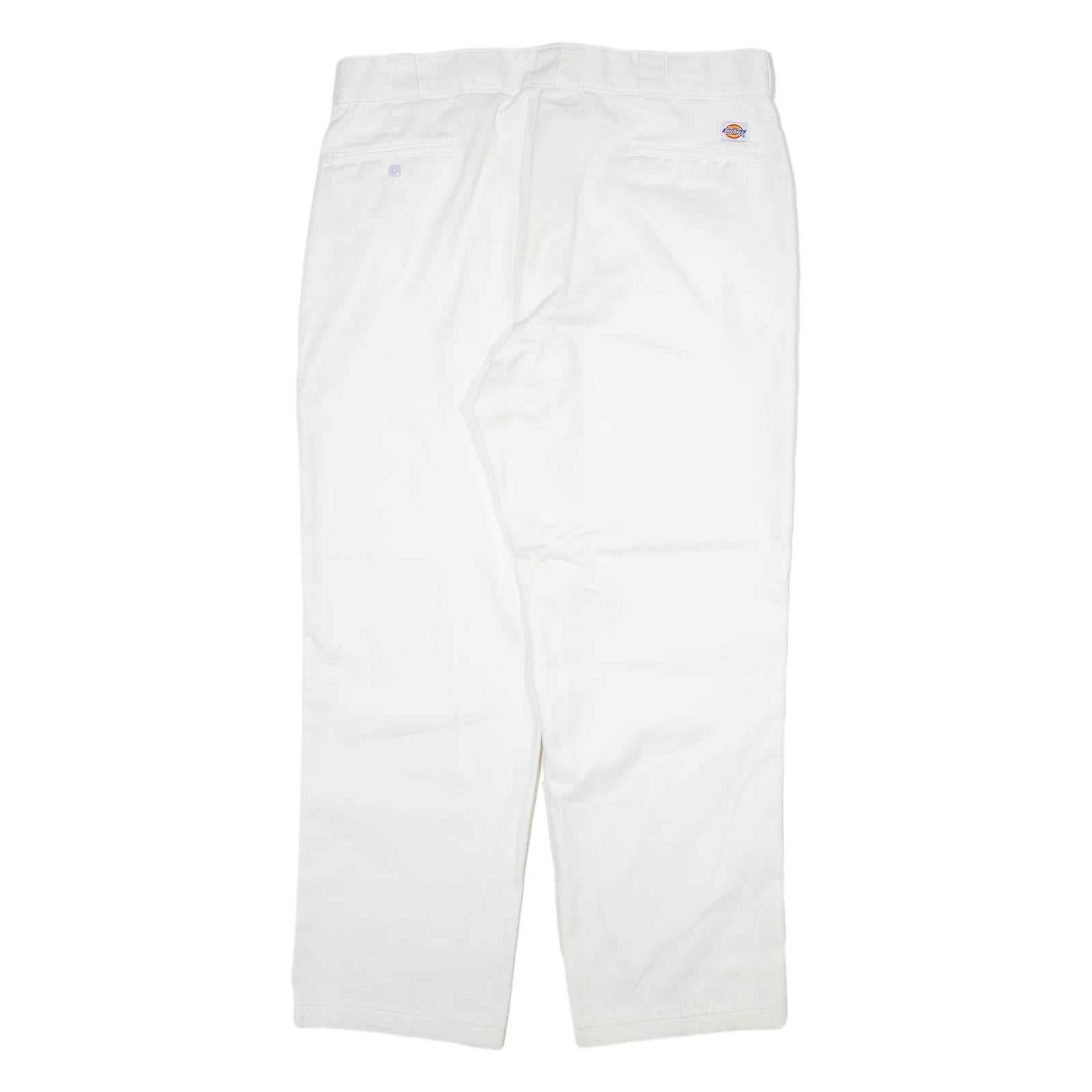 DICKIES Mens Trousers White Regular Straight W38 L30