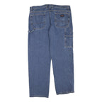 DICKIES Mens Regular Blue Denim Jeans W38 L30 Cotton Blend Zip Pockets Workwear