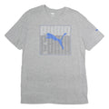 PUMA Mens Grey Blue Graphic T-Shirt M Short Sleeve Crew Neck Logo Cotton