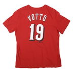 NIKE Womens Red Reds Graphic T-Shirt M Short Sleeve Crew Neck Votto 19 Printed