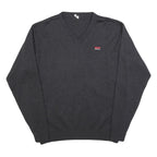 Mens Black Velvet Plain V-Neck Basic Knit Jumper XL Soft Lightweight Stylish