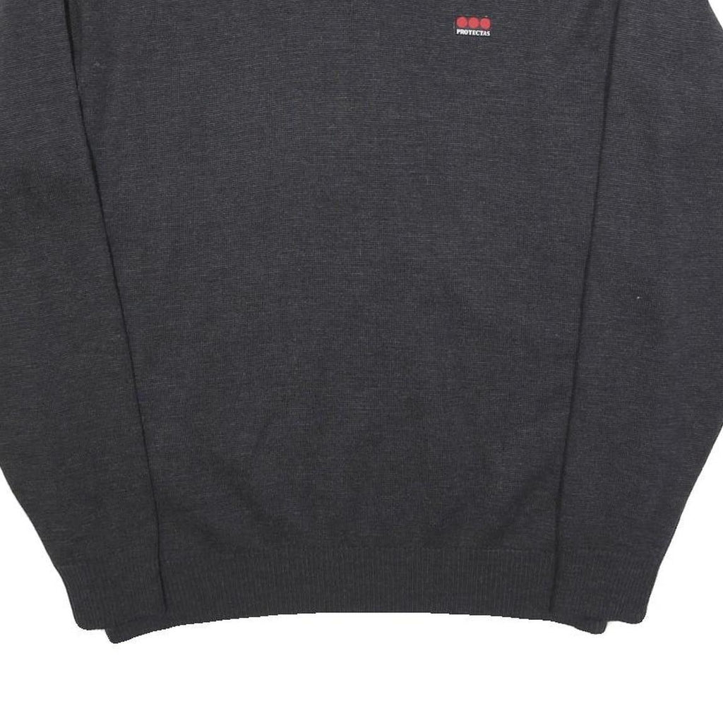 Mens Black Velvet Plain V-Neck Basic Knit Jumper XL Soft Lightweight Stylish