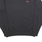 Mens Black Velvet Plain V-Neck Basic Knit Jumper XL Soft Lightweight Stylish