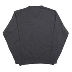 Mens Black Velvet Plain V-Neck Basic Knit Jumper XL Soft Lightweight Stylish