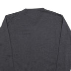 Mens Black Velvet Plain V-Neck Basic Knit Jumper XL Soft Lightweight Stylish