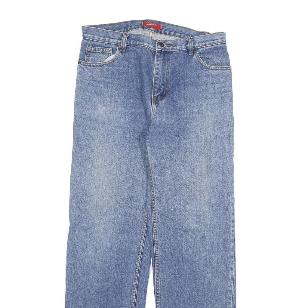 ATRIUM Mens Regular Fit Straight Leg Denim Light Blue Cotton Blend Jeans W32 L32