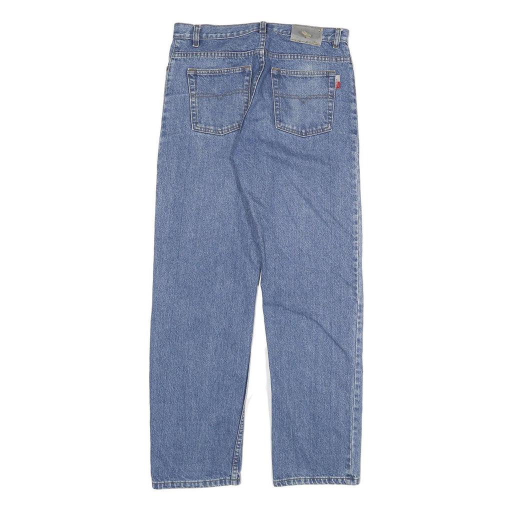 ATRIUM Mens Regular Fit Straight Leg Denim Light Blue Cotton Blend Jeans W32 L32