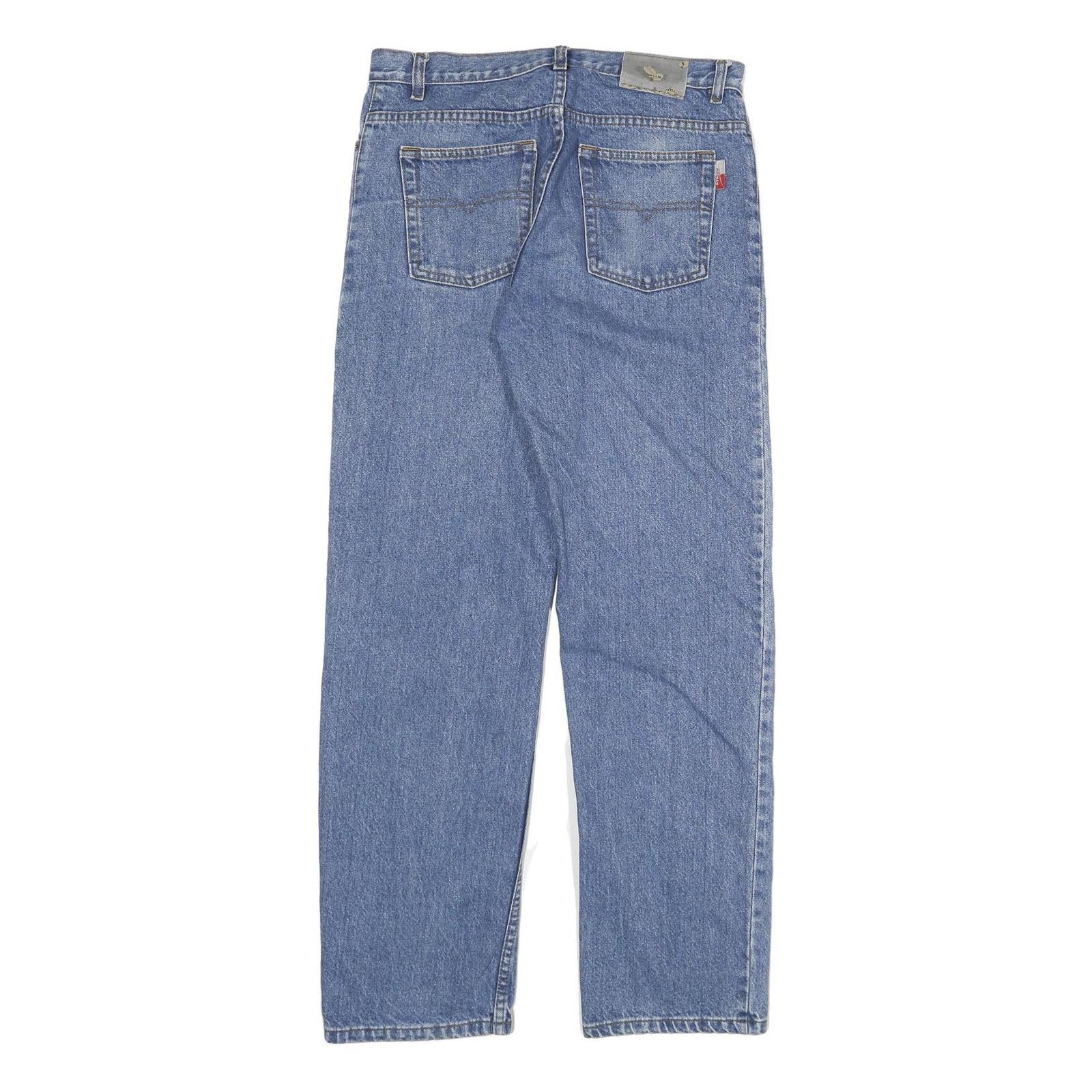 ATRIUM Mens Regular Fit Straight Leg Denim Light Blue Cotton Blend Jeans W32 L32