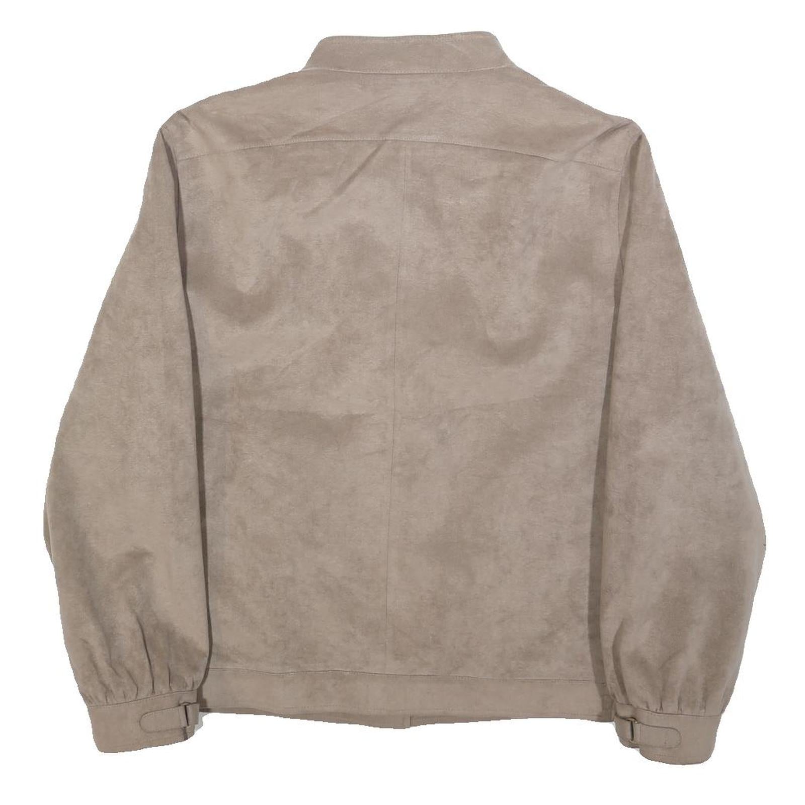 PLUS Womens Beige Button Jacket M Polyester Plain Elegant Casual Outerwear