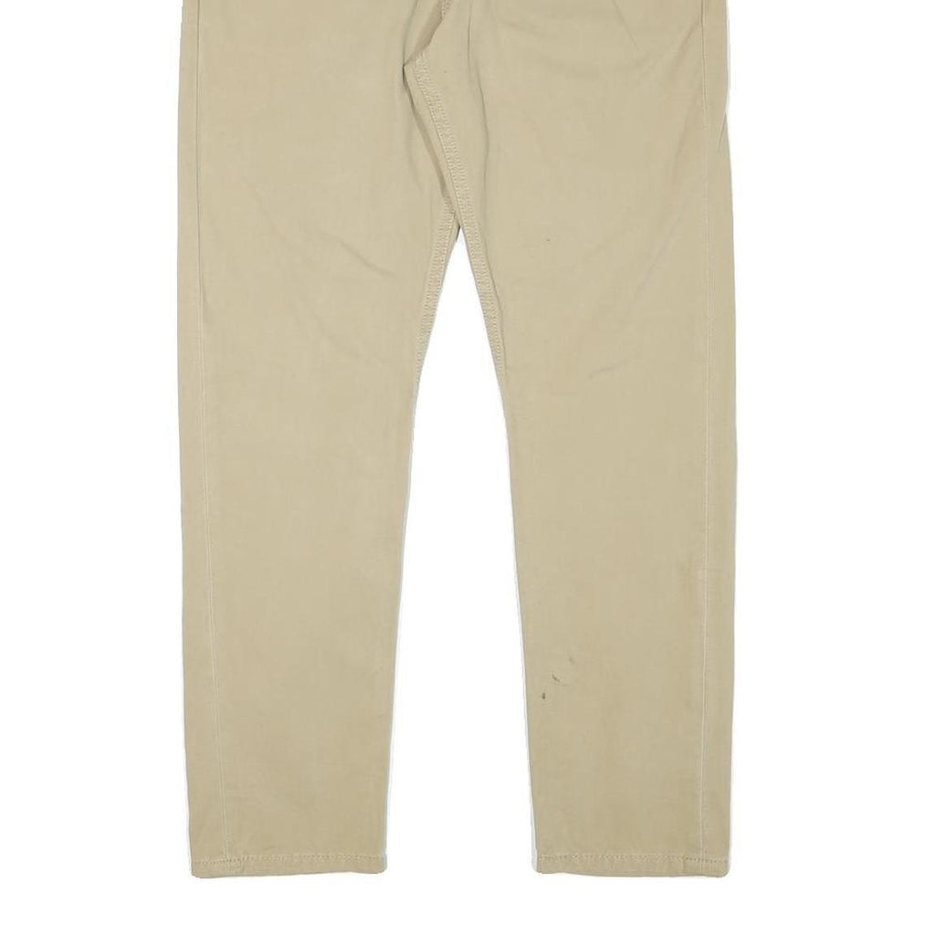 LEVI'S Mens Slim Beige Cotton Blend Zip Trousers W33 L28 Casual Classic