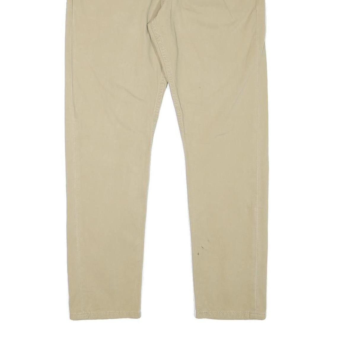 LEVI'S Mens Slim Beige Cotton Blend Zip Trousers W33 L28 Casual Classic