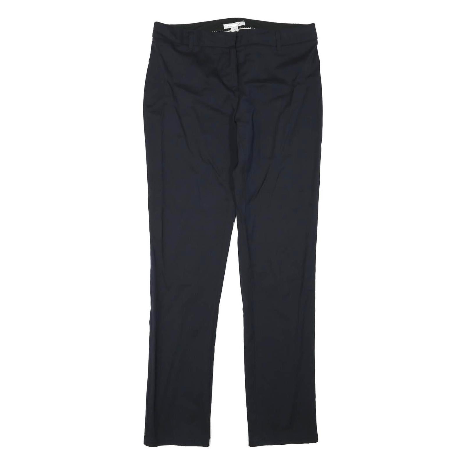 MARELLA Womens Cotton Blend Navy Slim Straight Trousers W32 L32 Smart Workwear